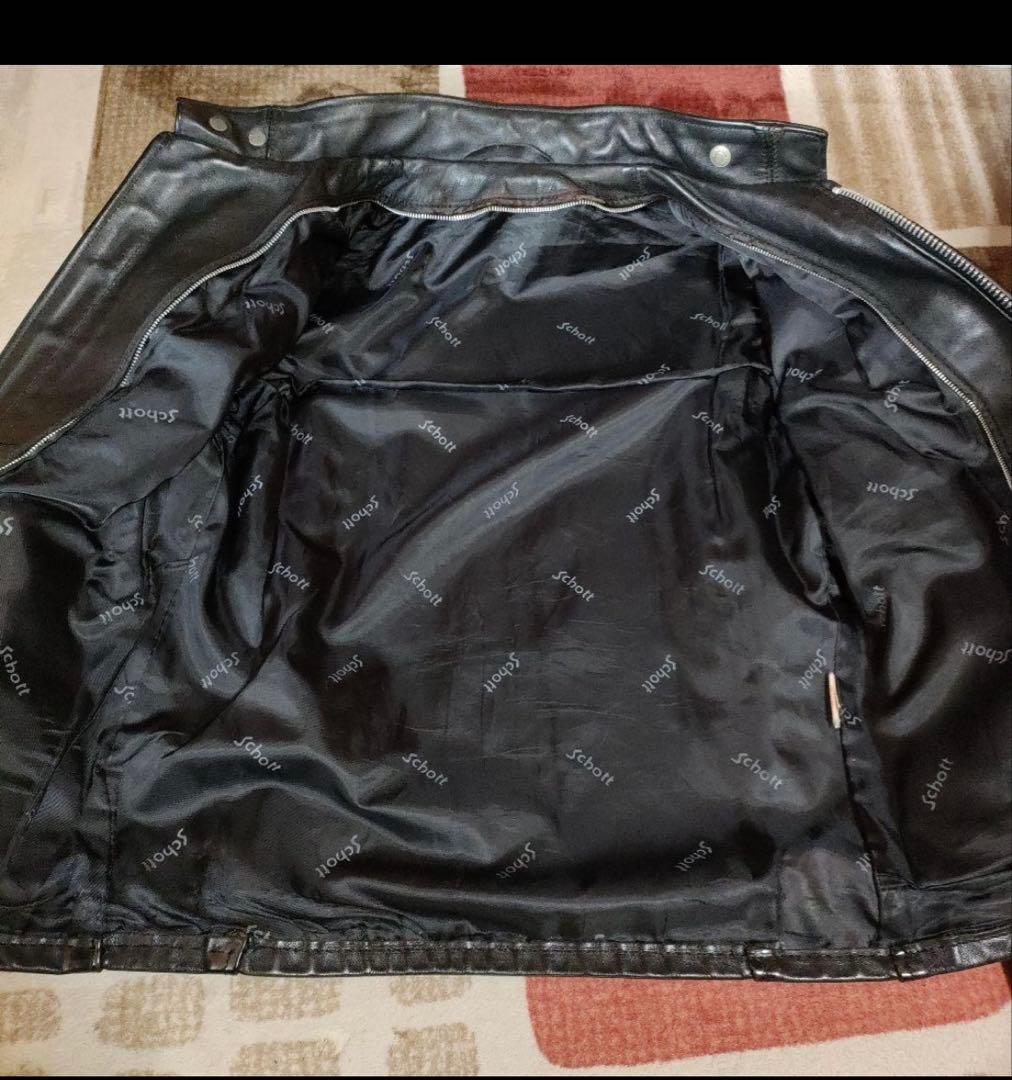 で*ン様 USA製　Schott　立ち襟シングルライダースジャケット　641