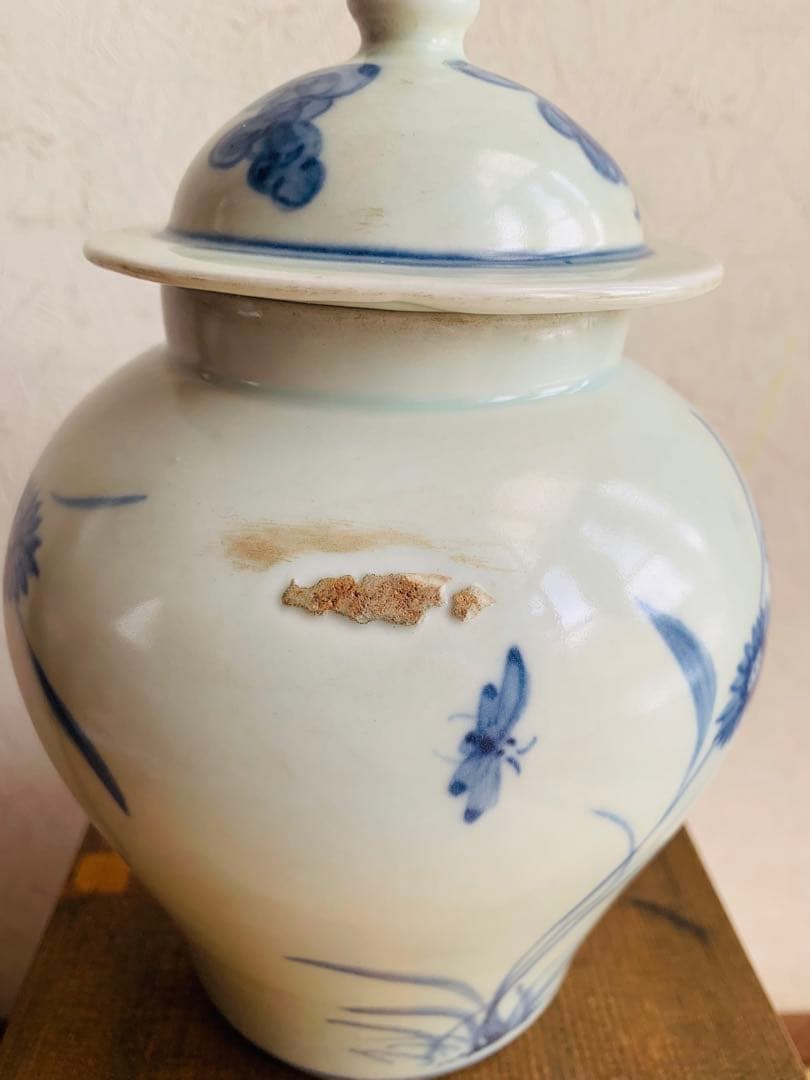 中国明時代染付(青花)お壺