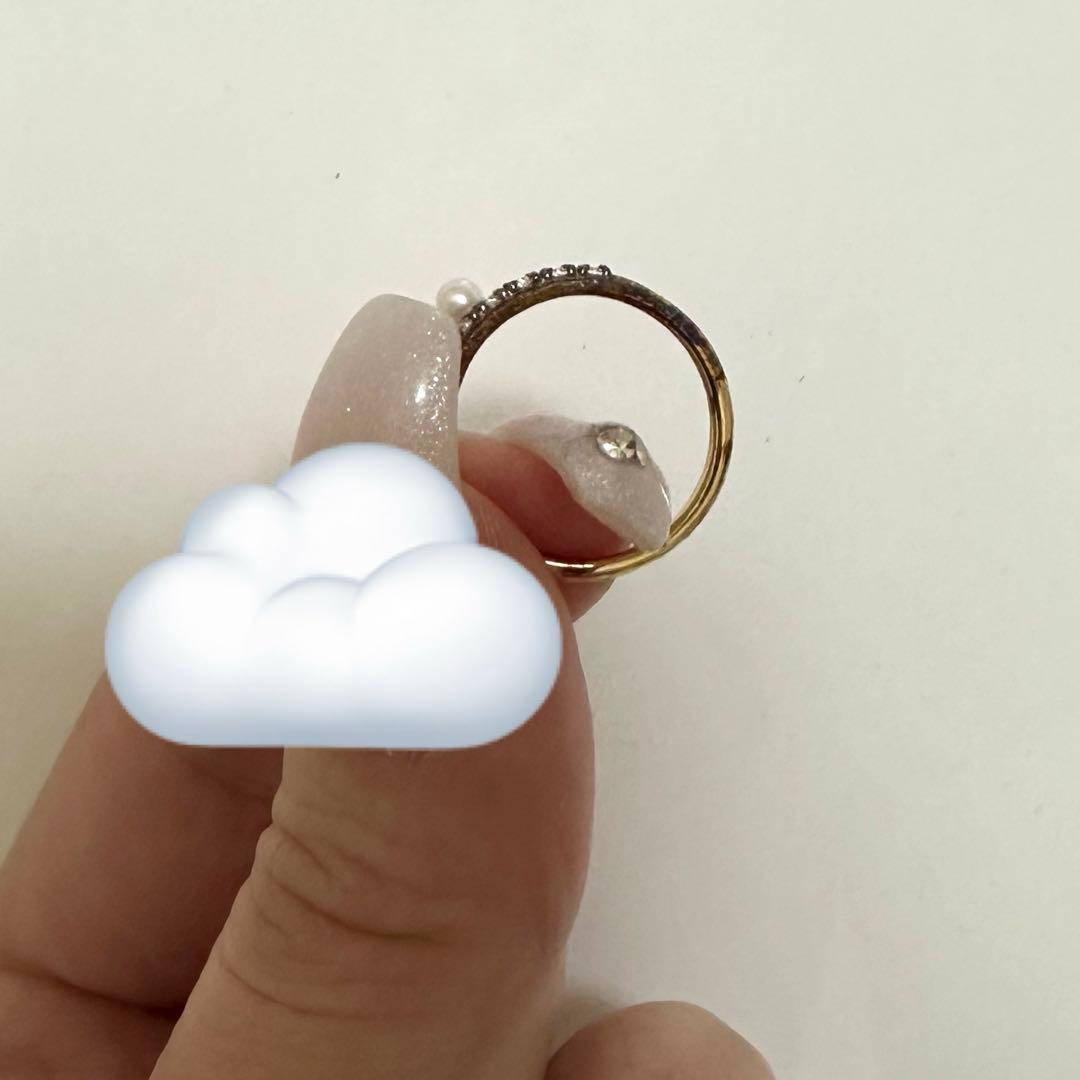 【未使用】jouete K10パールピンキーリング