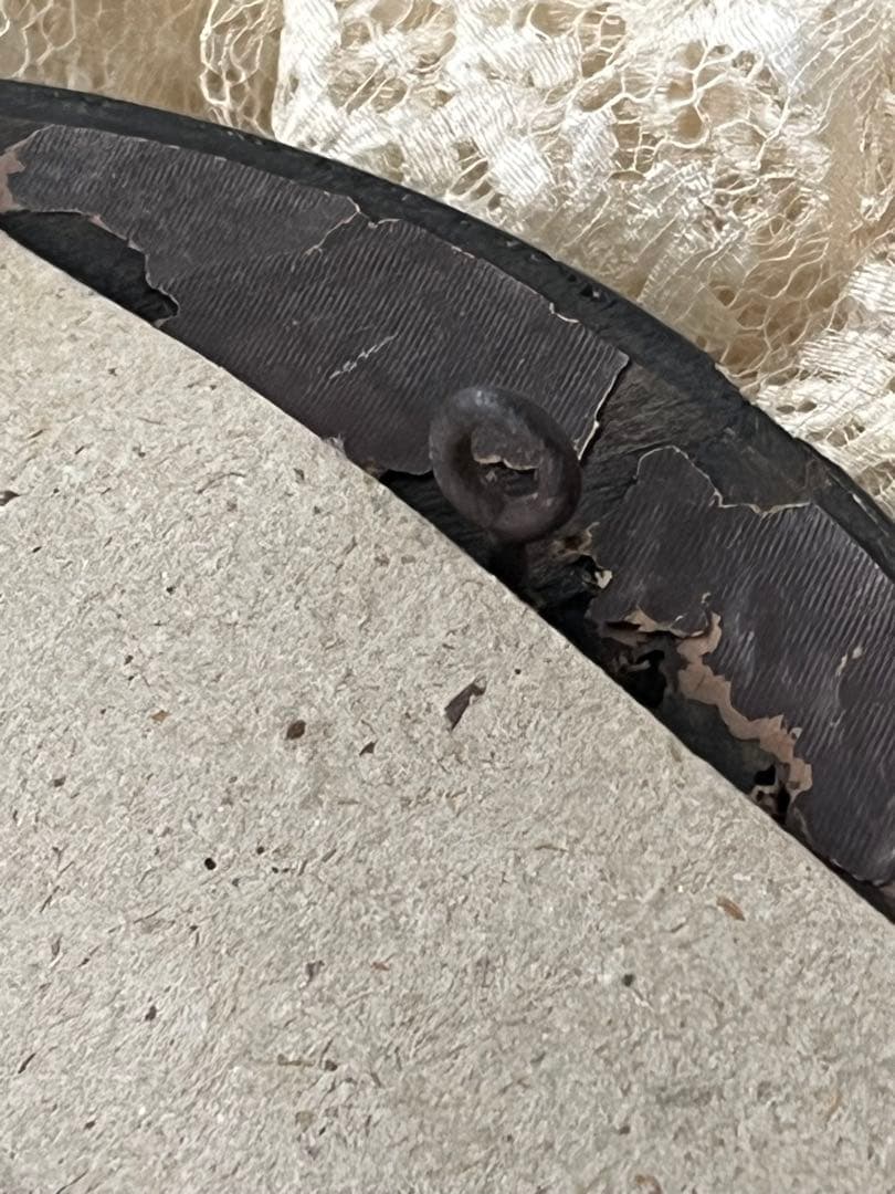 アンティークフランスナポレオンIII グローブドマリエ湾曲ガラスフレーム布花