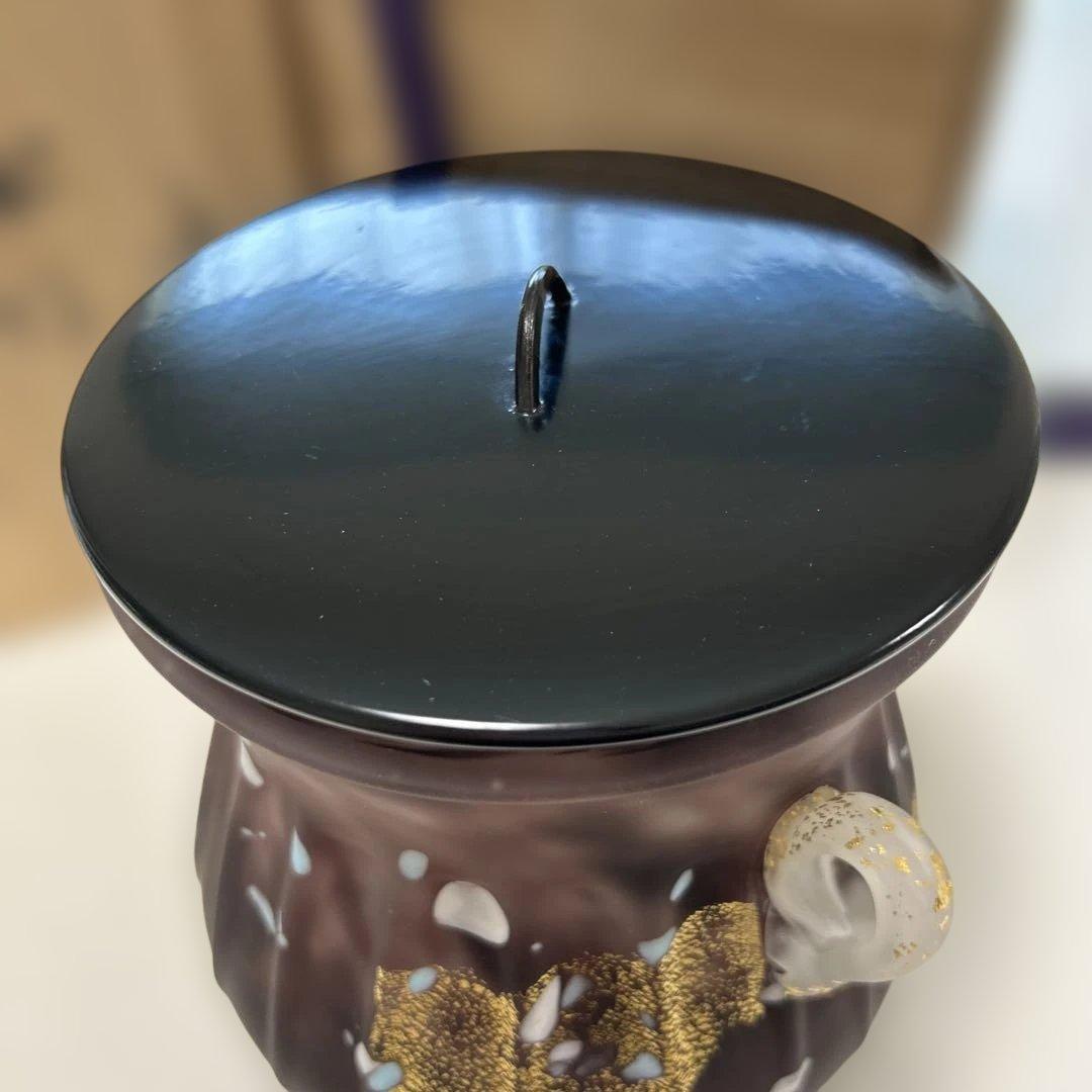 【希少】手吹き水指　藤田喬平　紫三彩