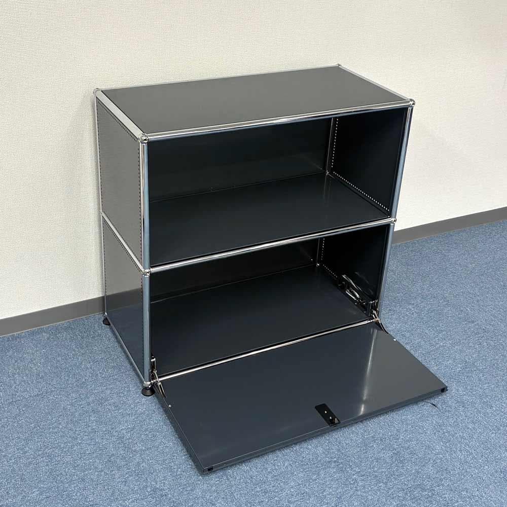 中古 USMハラー｜キャビネット サイドボード 1列2段 アントラサイト