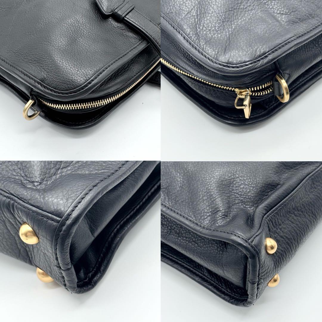 LOEWE ロエベ ヘリテージ ビジネスバッグ 2way レザー ショルダー 黒