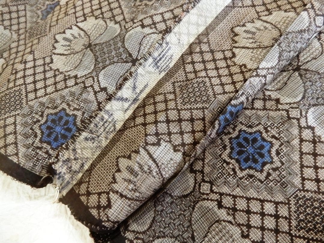 正絹・本場奄美大島紬着尺反物・手織り・泥染・藍染