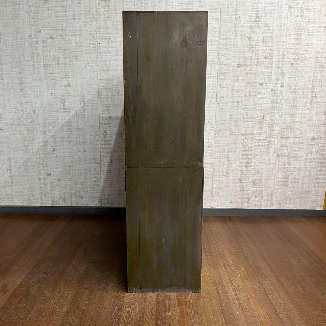 【アンティーク】時代家具 無垢材 茶箪笥 水屋箪笥 食器棚 二分割 古家具