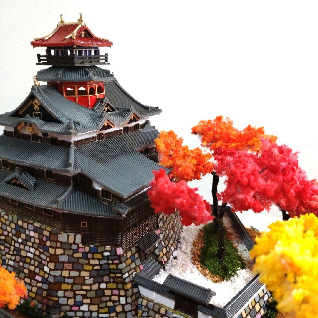 安土城　プラモデル　組立済完成品　秋（紅葉）バージョン
