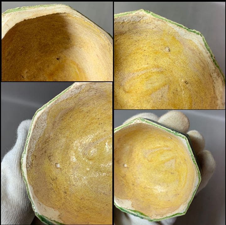 中国 三彩八角香合（印合　合子）　f2220730