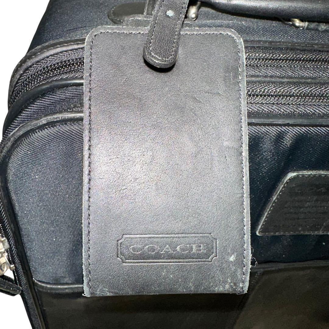 美品　COACH　095　キャリーバッグ　スーツバッグ　ブラック　PVC　レザー