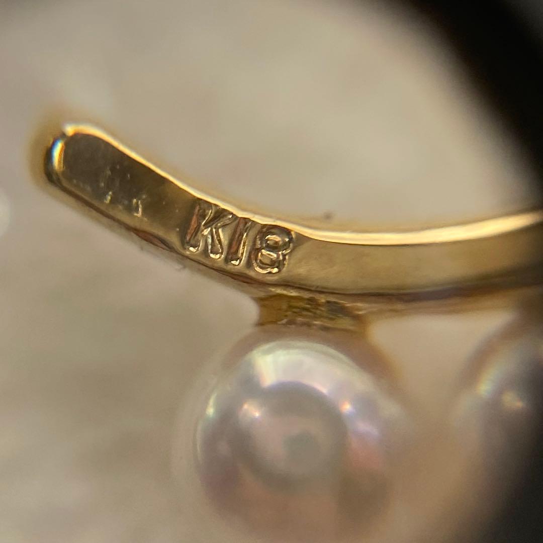 かんかん 　MIKIMOTO K18 アコヤ真珠フープピアス