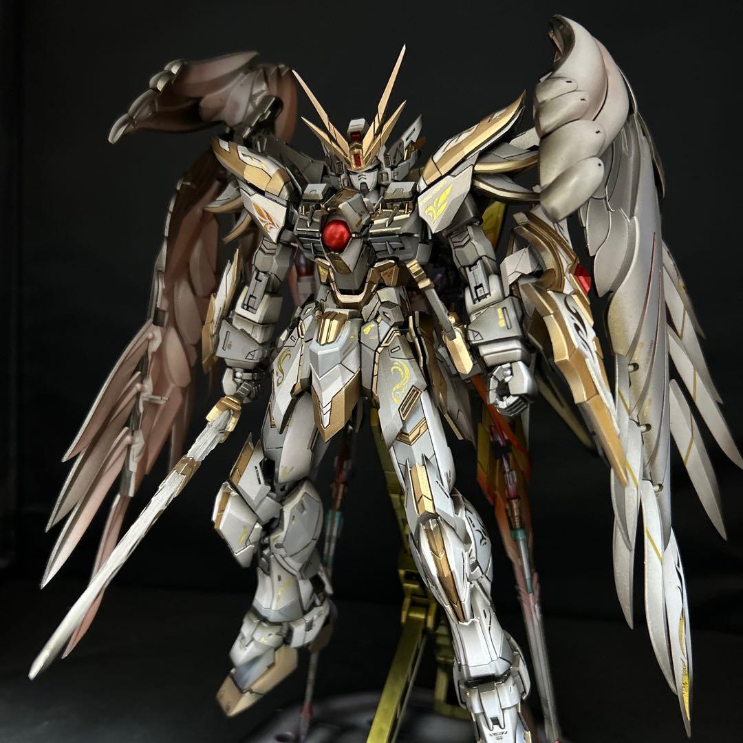ガンプラ　塗装済み完成品　ウィングガンダムゼロ ew MG ミキシング