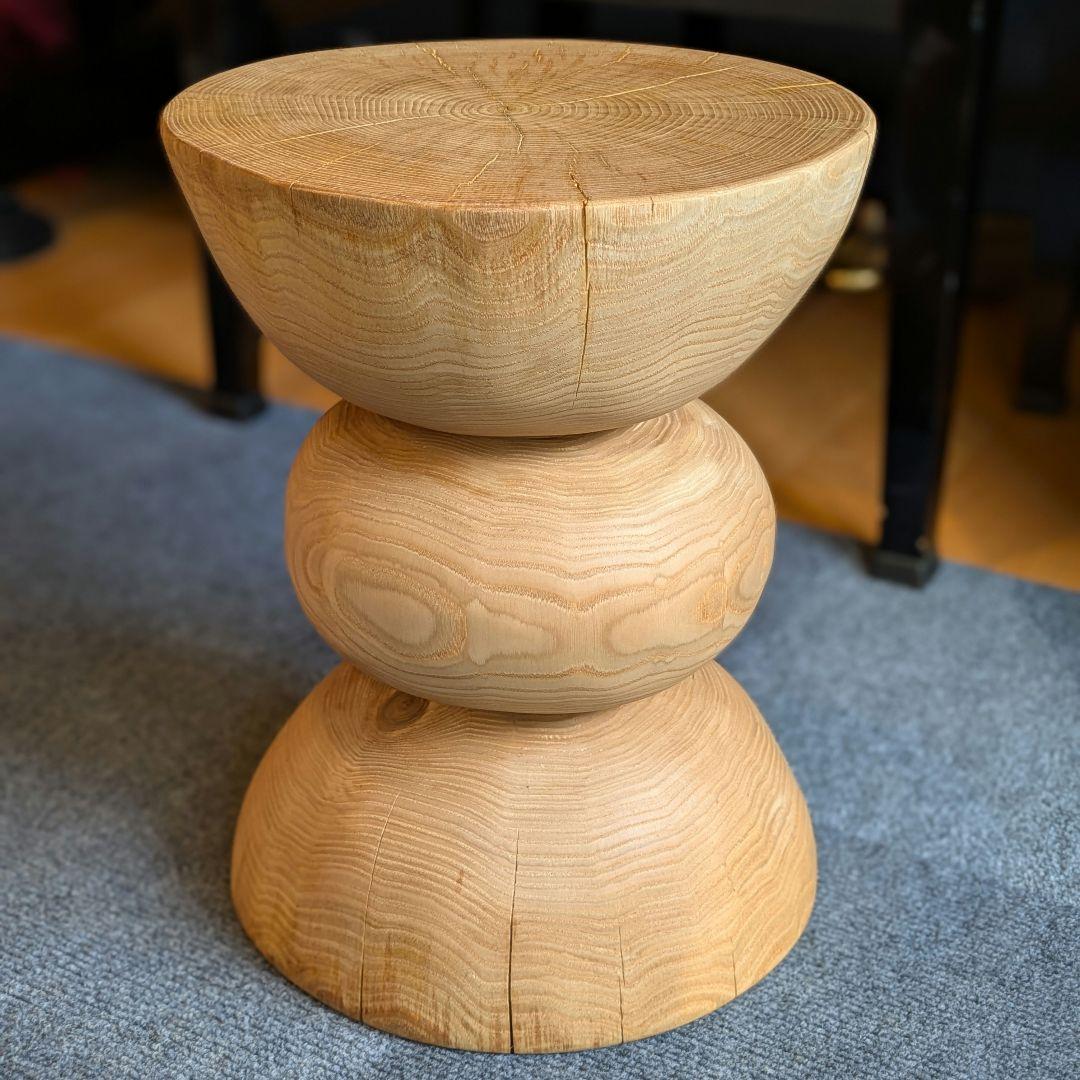 :)　栗　天然木　丸太　椅子　スツール　高さ約35.5㎝
