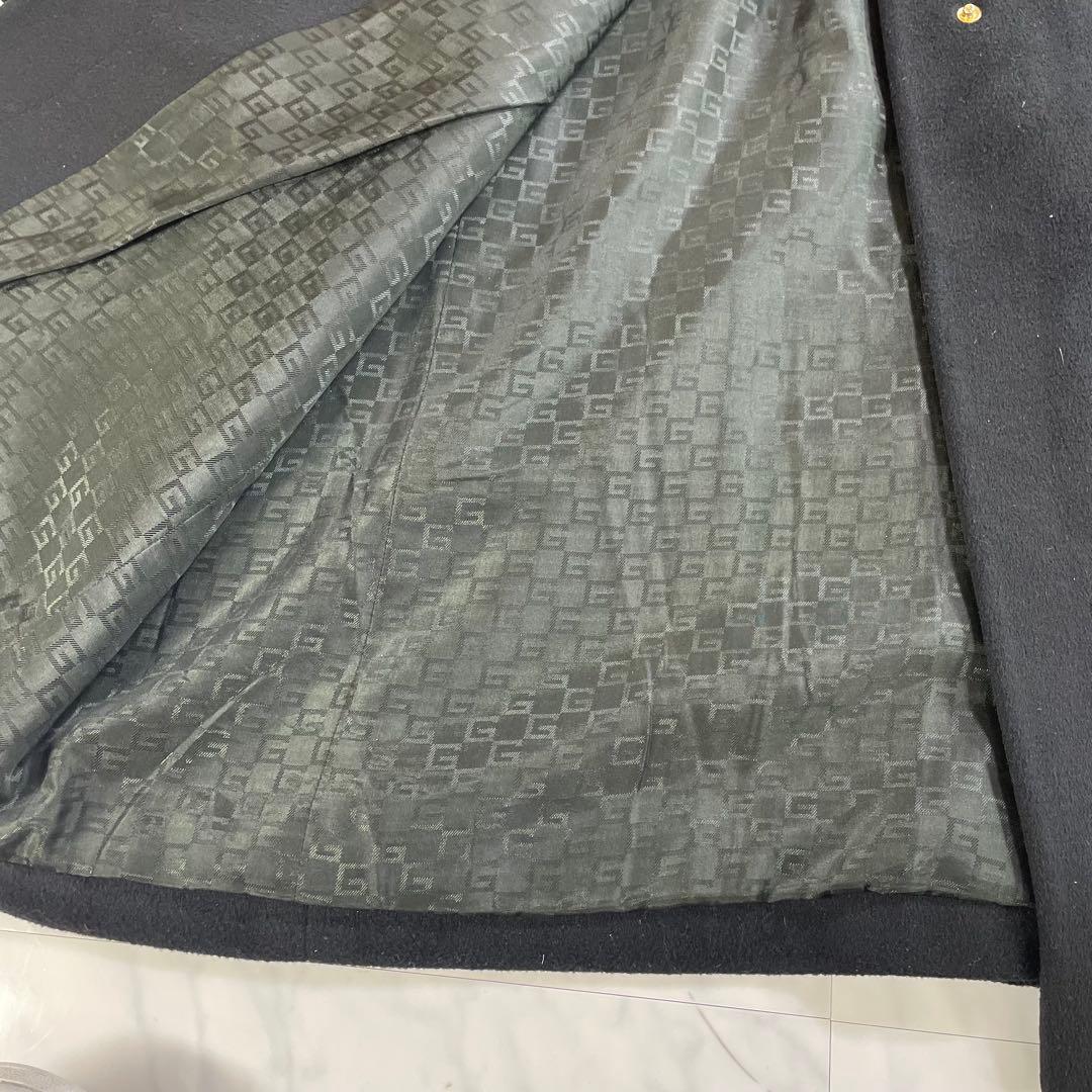 ✨極美品✨Lサイズ 最高級 グッチ シルク カシミヤ チェスターコート ブラック