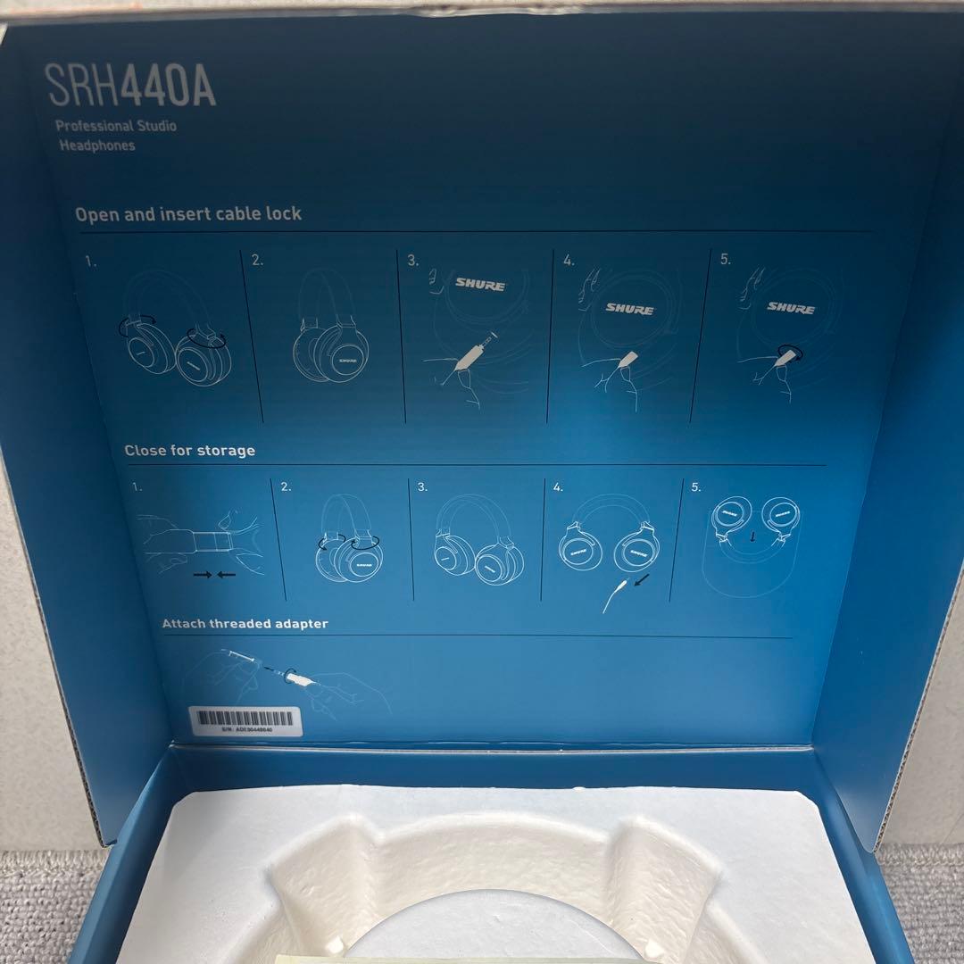 SHURE SRH440A シュアー　ヘッドホン　箱付き・保証書あり