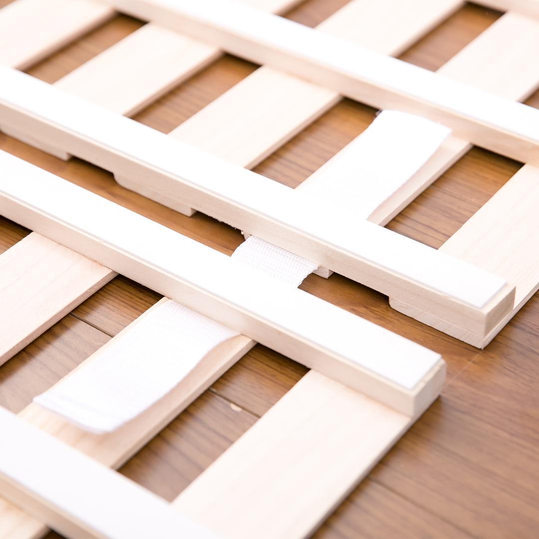 すのこベッド 折りたたみ ベッドフレーム 木製 セミダブル 4折桐木床 SD