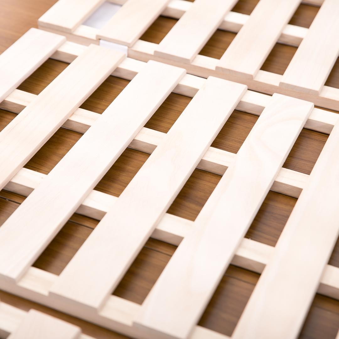 すのこベッド 折りたたみ ベッドフレーム 木製 セミダブル 4折桐木床 SD