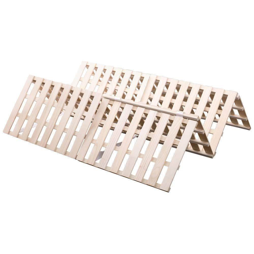 すのこベッド 折りたたみ ベッドフレーム 木製 セミダブル 4折桐木床 SD