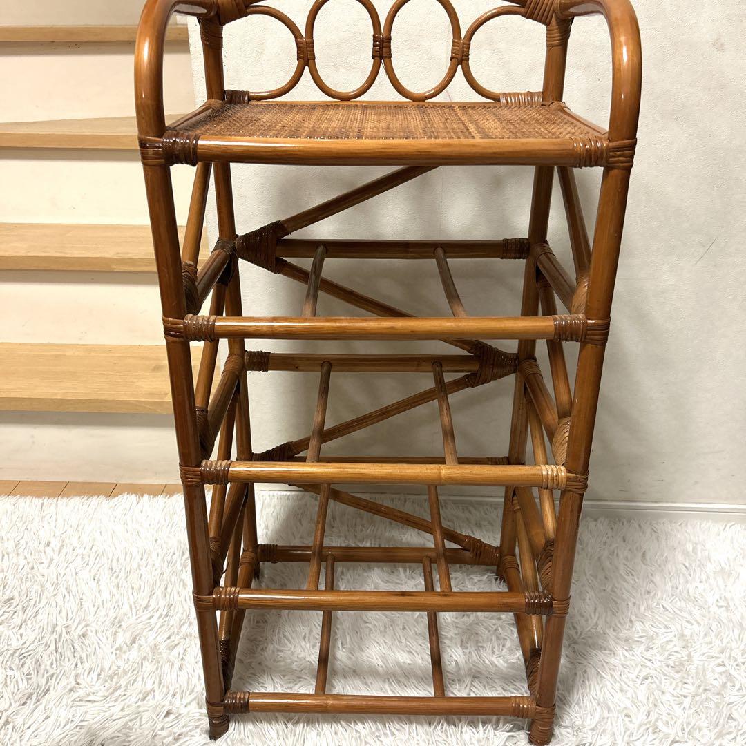 ラタンチェスト 4段 籐家具 ビンテージ　電話台　収納　ラタン　タンス　箪笥