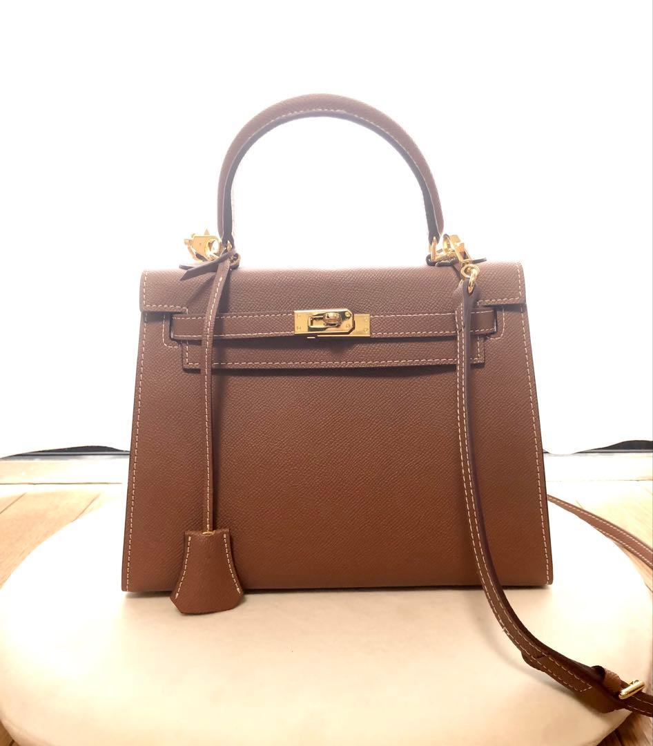 極美品★本革カデナ 2way ハンドバッグ キヤメル