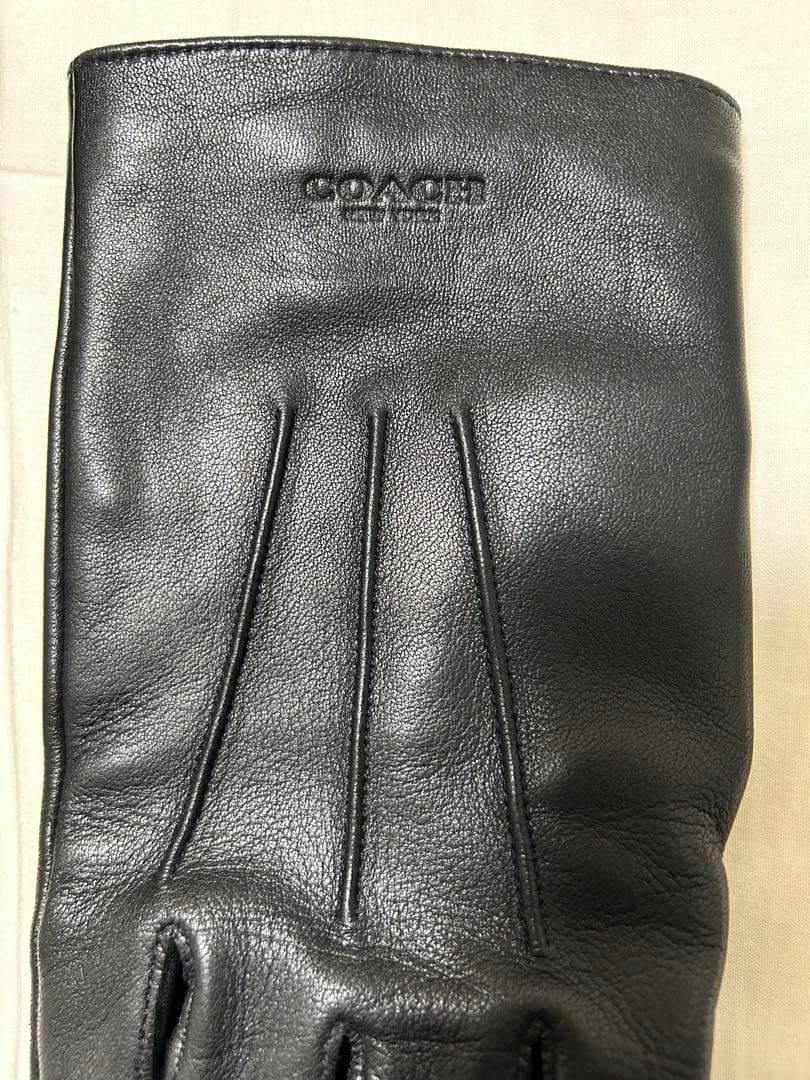 COACH コーチ レザー グローブ 手袋 ブラック Lサイズ