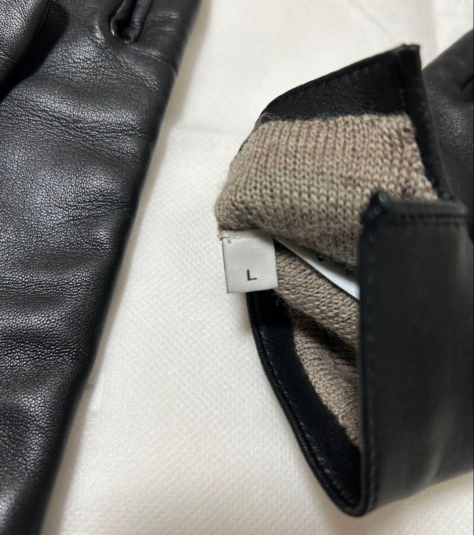 COACH コーチ レザー グローブ 手袋 ブラック Lサイズ