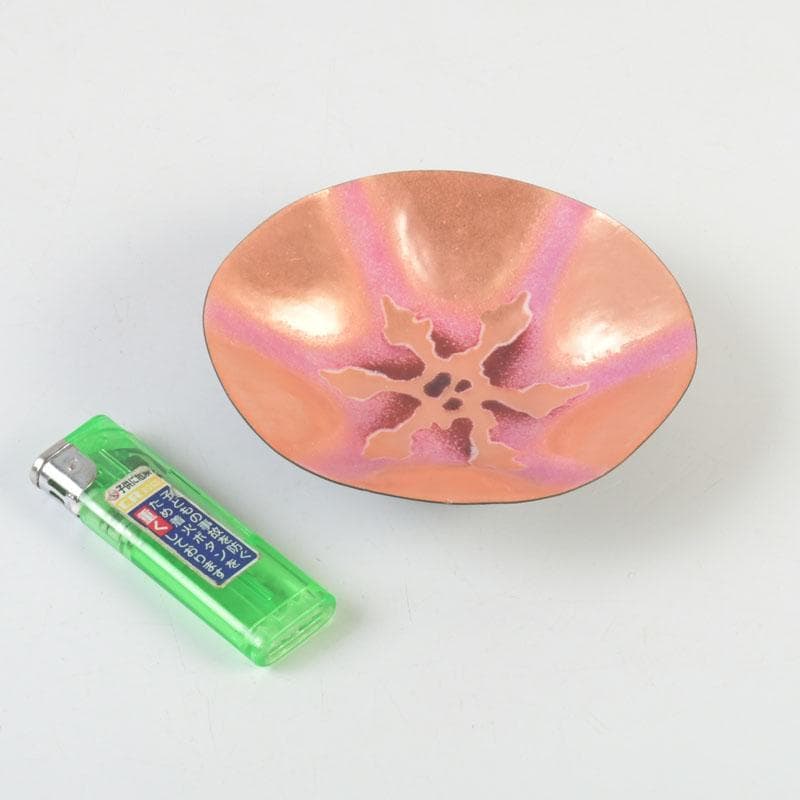 七宝焼　大阪尚美堂造　花形皿　小皿　共箱　V　9806