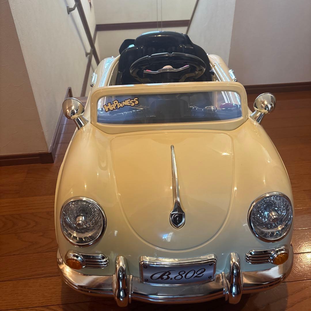 ドイツオールドタイプ　ポルシェ　 クラシックカー風子供用乗用車