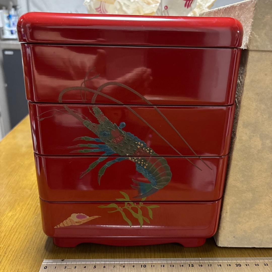 琉球塗　重箱　未使用　1カ所割れ