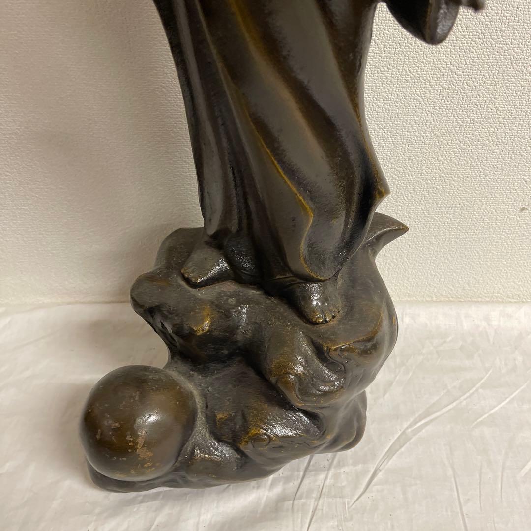 悲母観音　高さ約62センチ　狩野芳崖　鉄製　やや傷あり