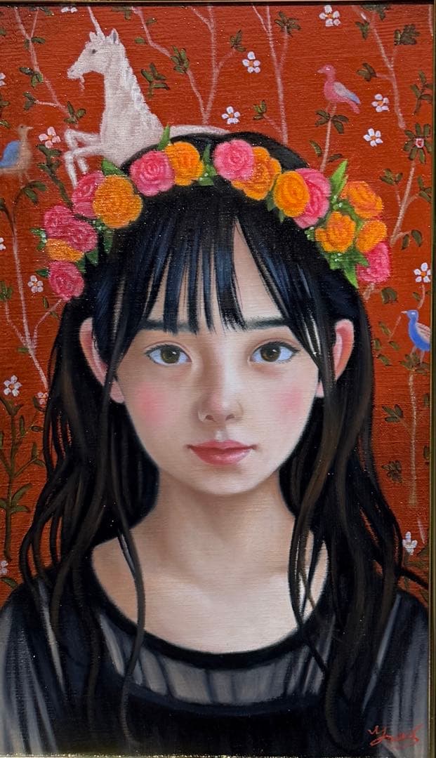 ⭐︎⭐︎古典的絵画　写実　女性像　額付き　M3号 ⭐︎⭐︎