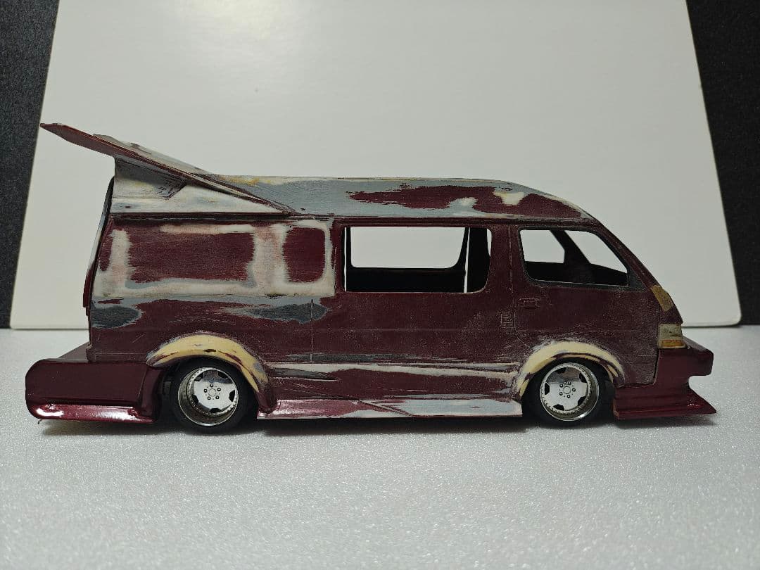 1/24 ハイエースプラモデル 2台セット 自作バニング＆ワゴン