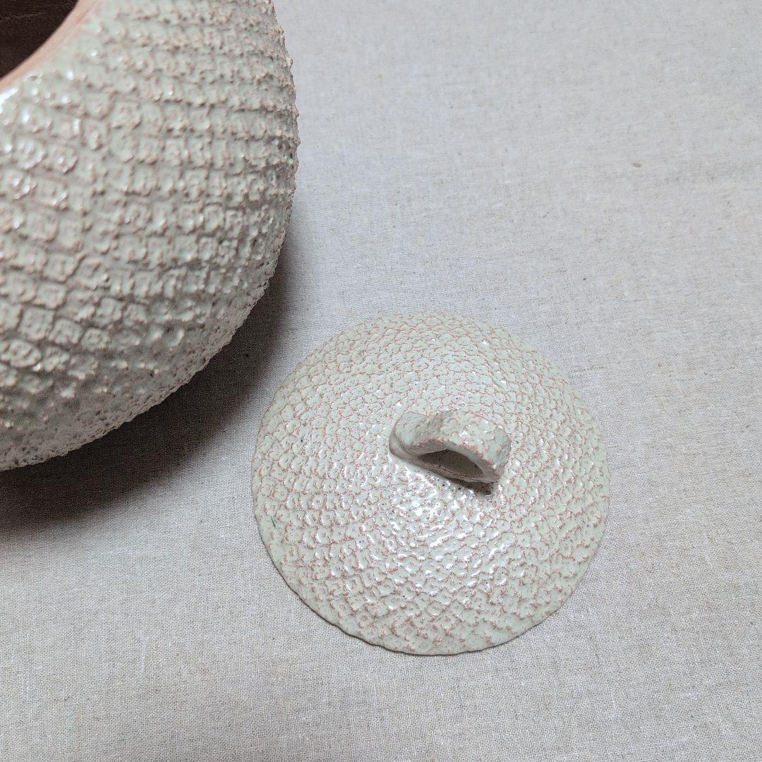 茶道具　大樋焼水指　共蓋　かのこ紋　定甫造　共箱入