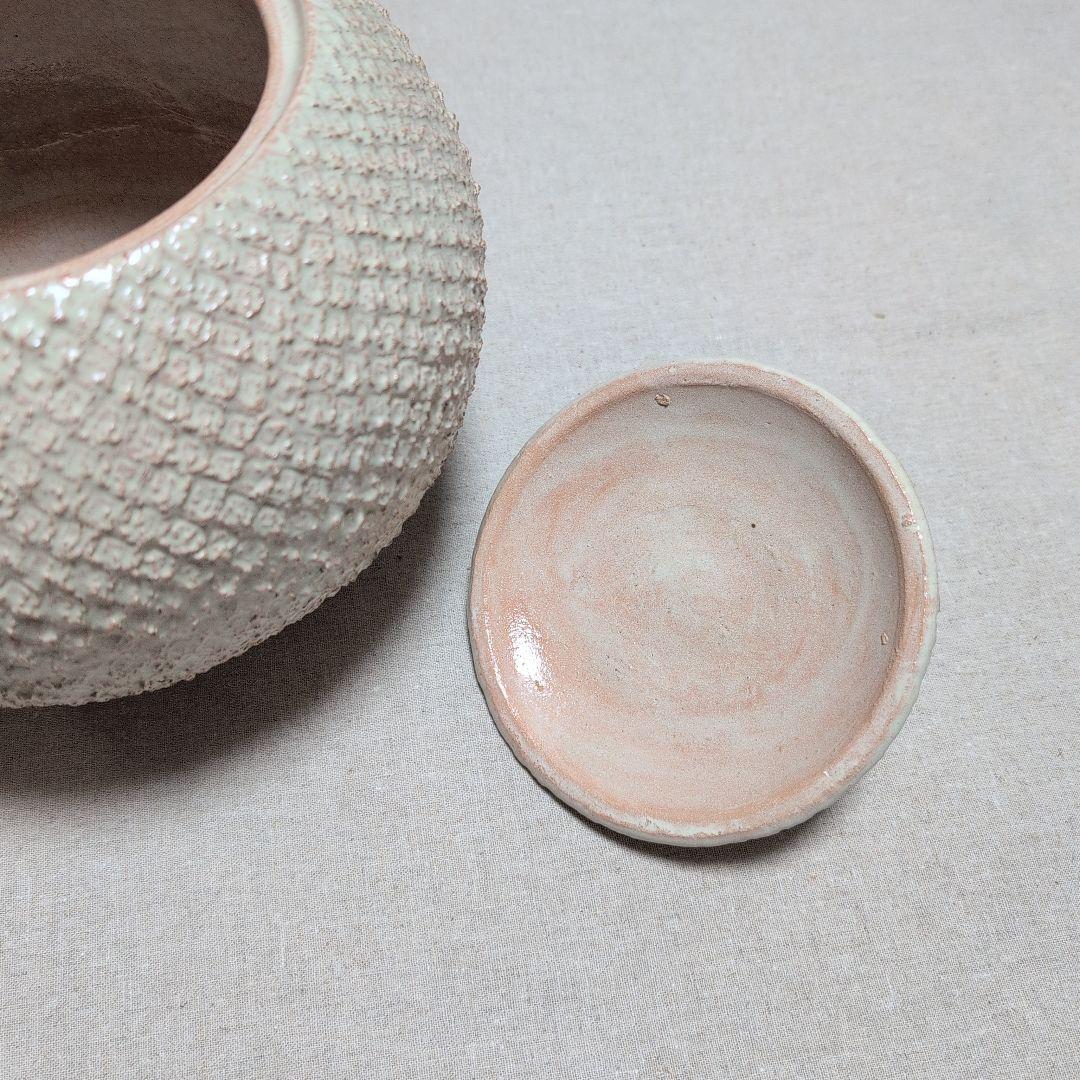 茶道具　大樋焼水指　共蓋　かのこ紋　定甫造　共箱入