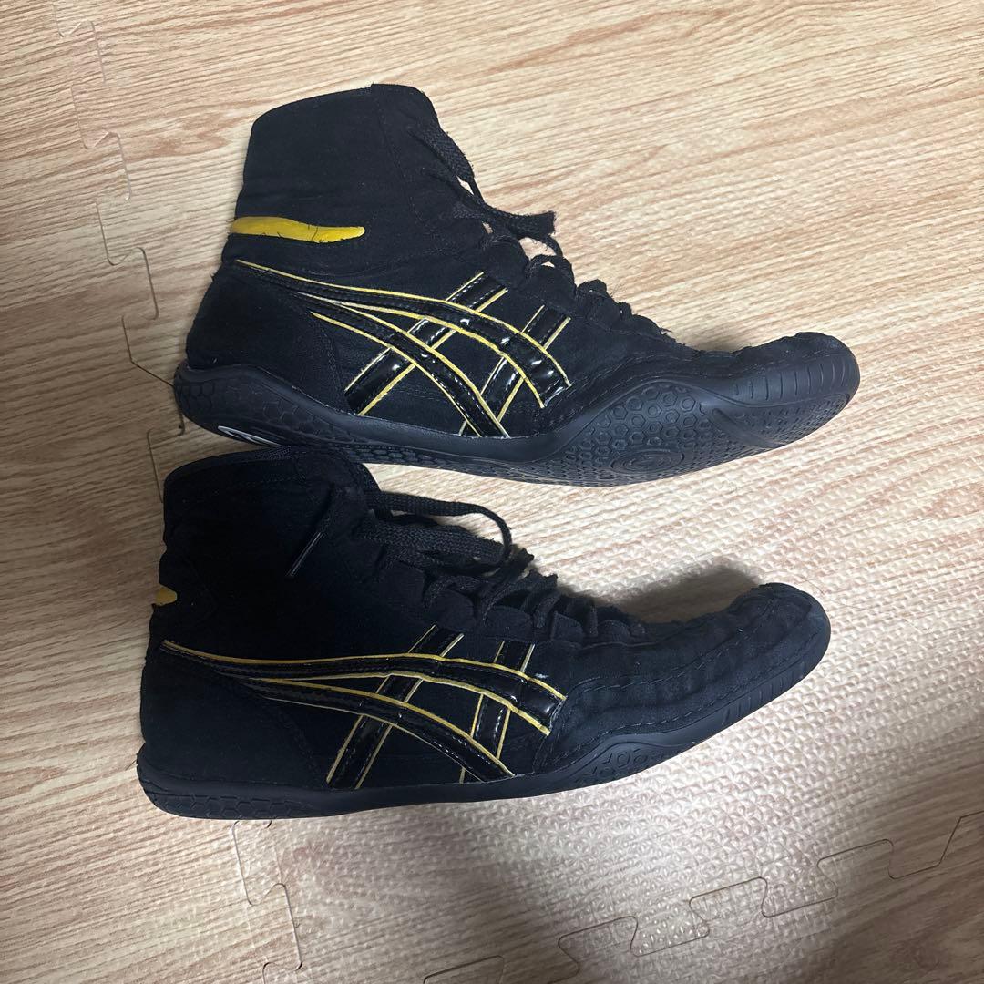 ASICS レスリングシューズ ボクシングシューズブラック/イエロー