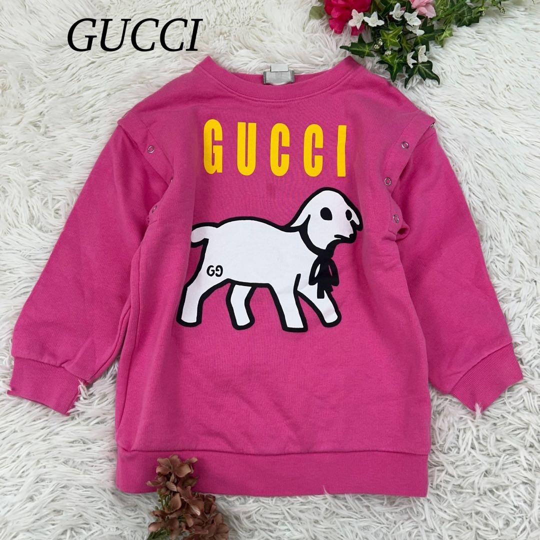 E6 美品 120cm 6 グッチ キッズ トレーナー プリント レディース