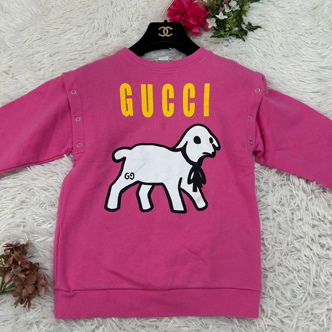E6 美品 120cm 6 グッチ キッズ トレーナー プリント レディース