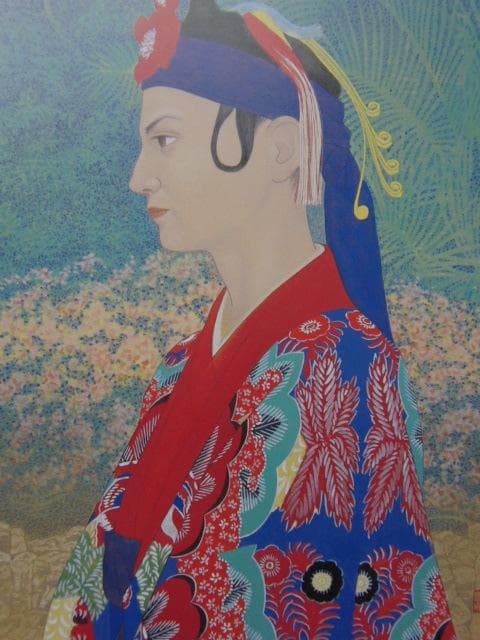 熊原清久、【沖縄の女】、希少な額装用画集より、新品額装付