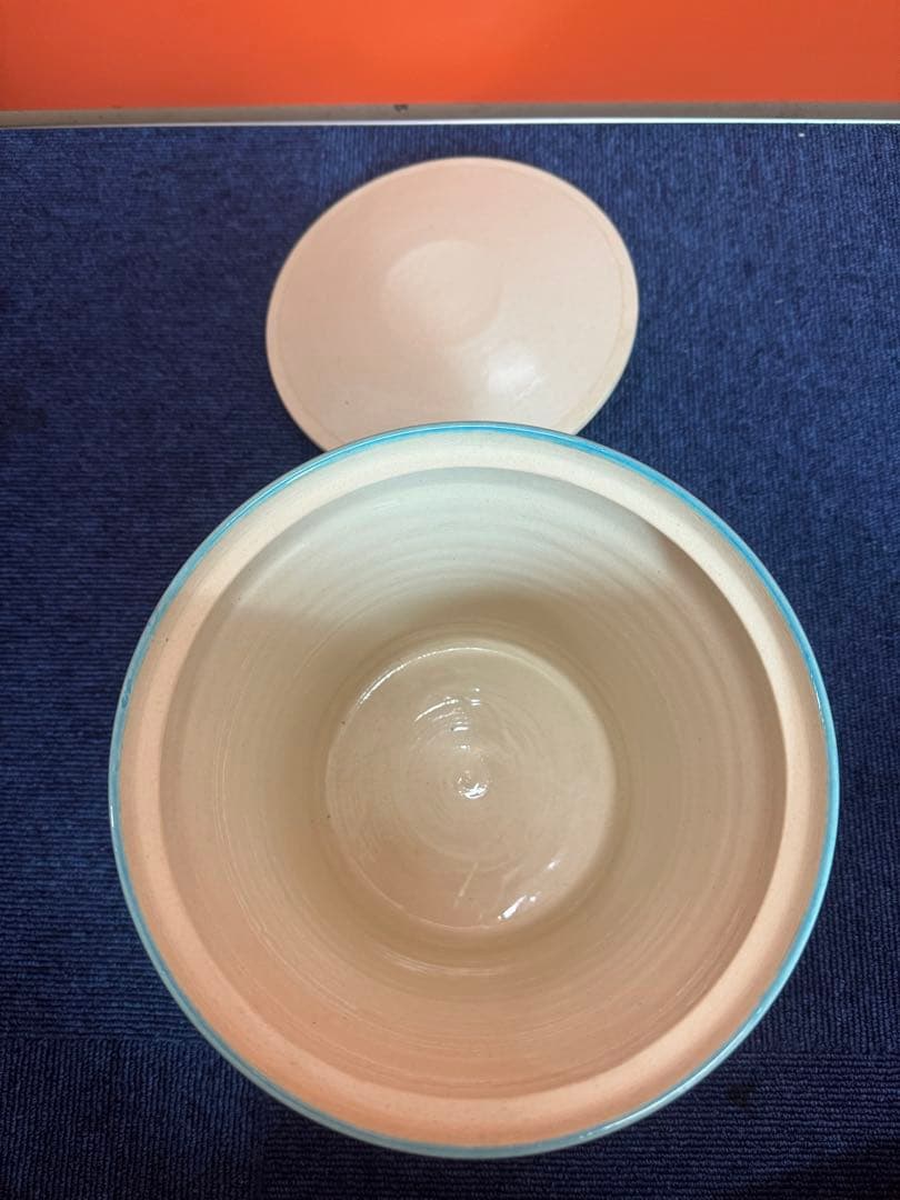 1824 平安嘉和作　浅黄交趾　水指　未使用