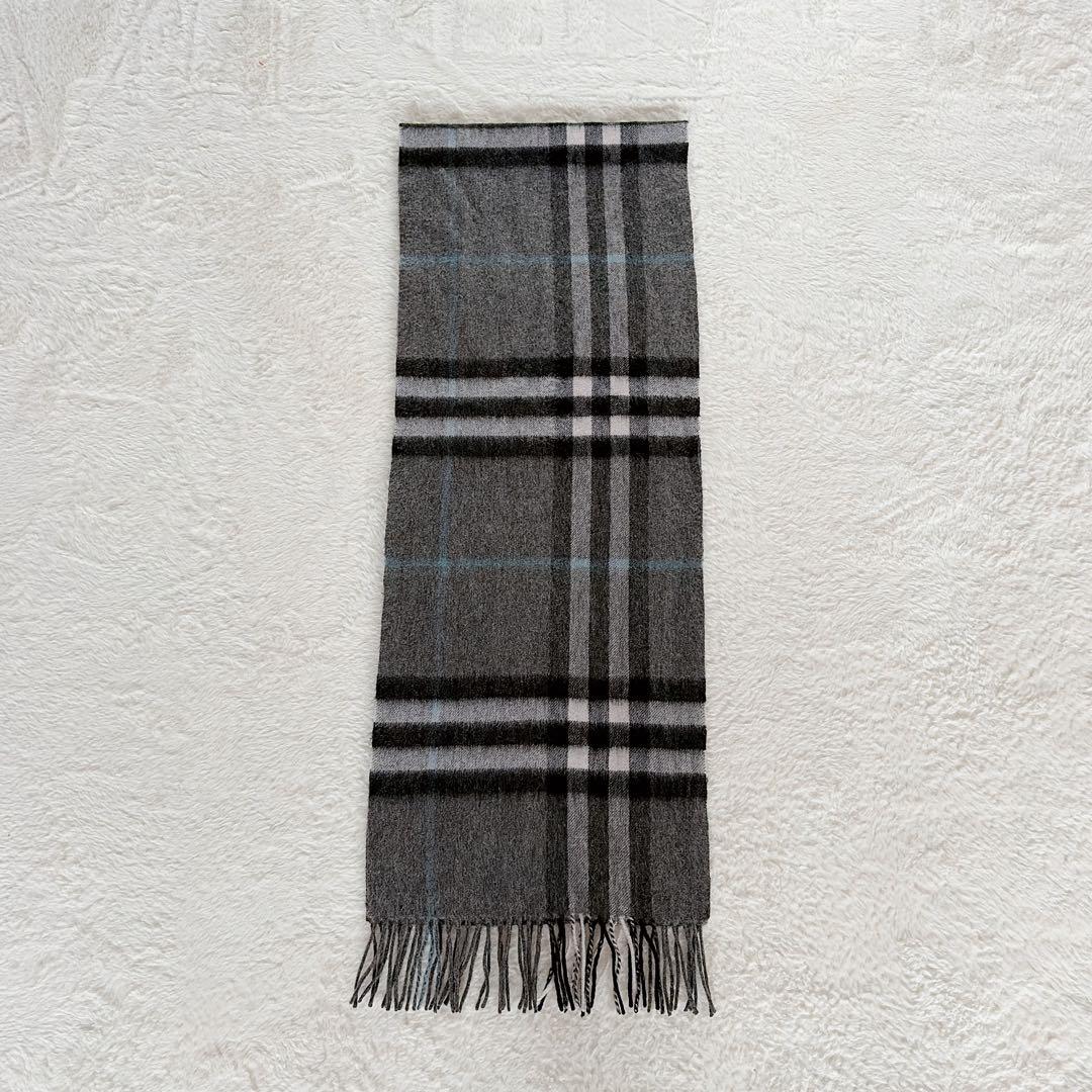 美品✨【バーバリー】カシミヤ100%ロングマフラー メガチェック ノバチェック