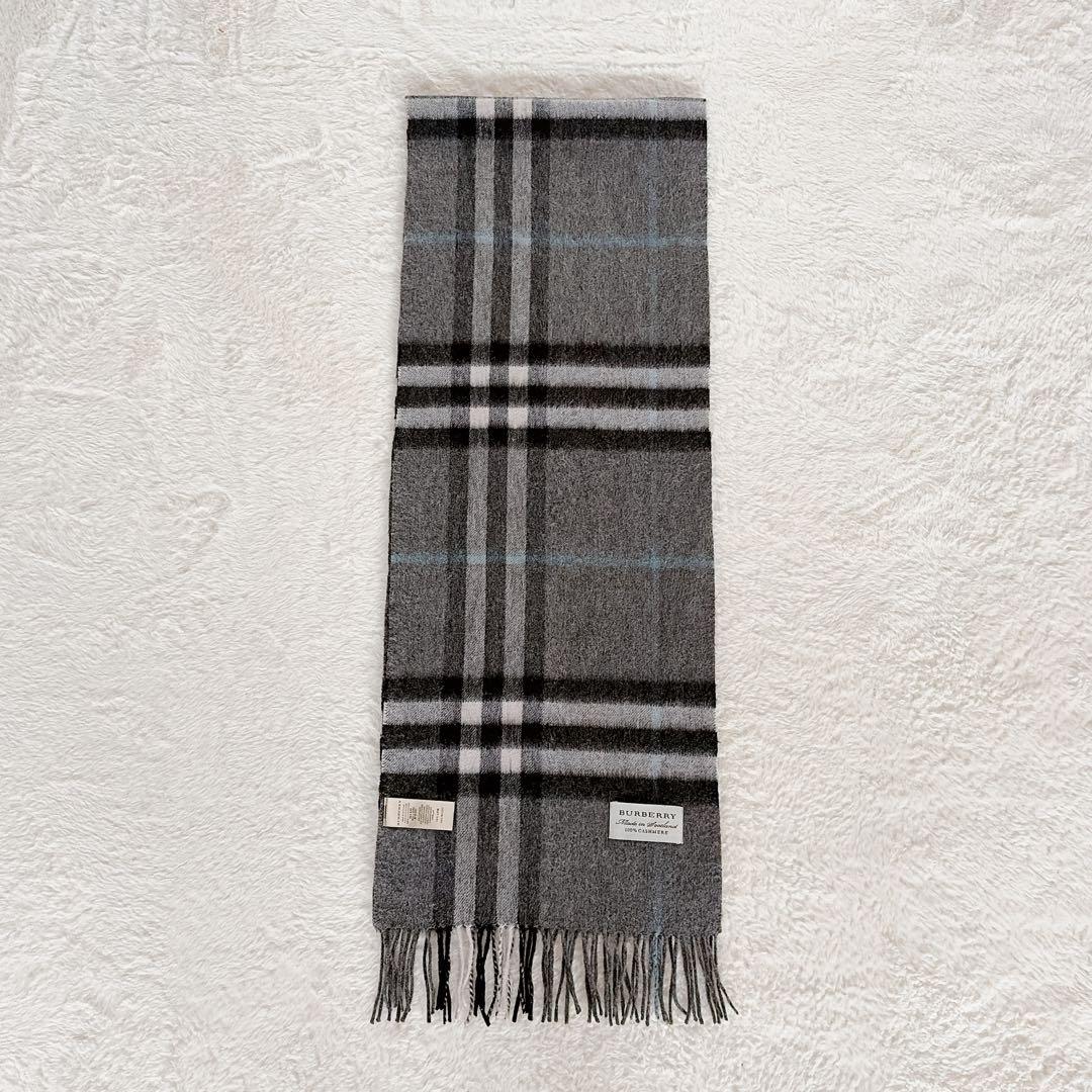 美品✨【バーバリー】カシミヤ100%ロングマフラー メガチェック ノバチェック