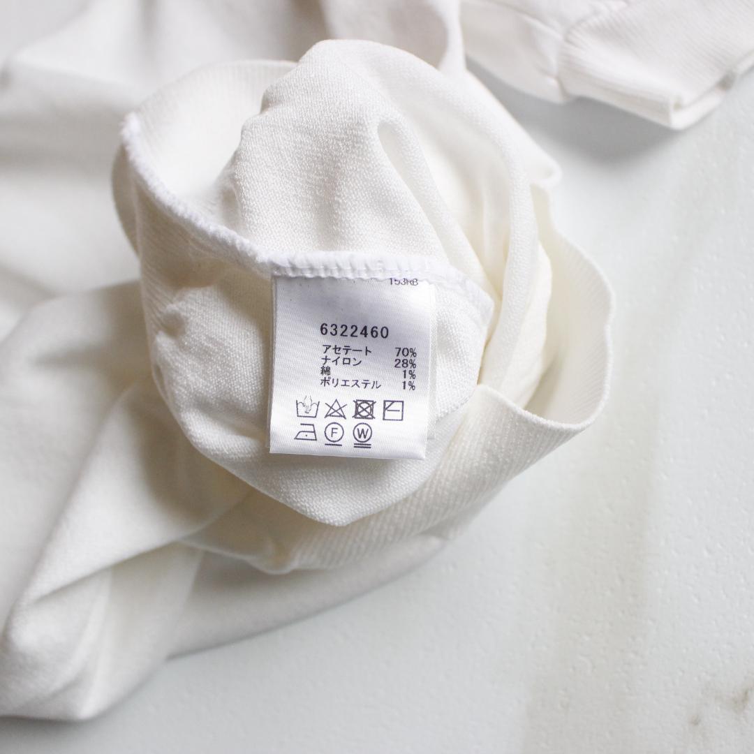 【23SS】Rene パール付き 半袖 ポロシャツ Sサイズ 白色 レース