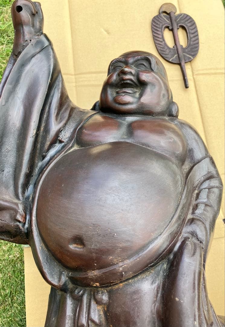 再度値下げ　迫力ある布袋 51cm 19kg ビンテージ　レトロ パワースポット