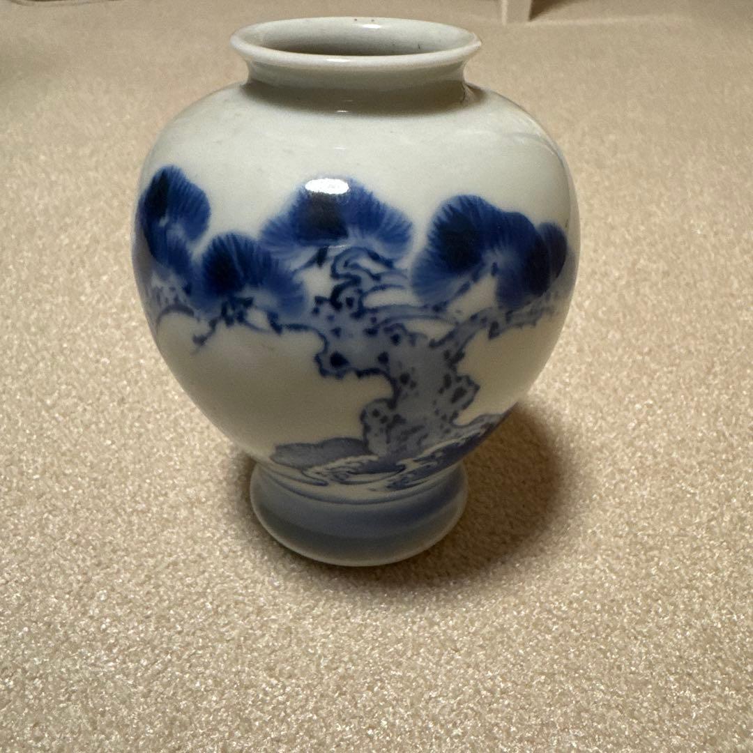 真葛香山 宮川香山 青華老松図 花瓶