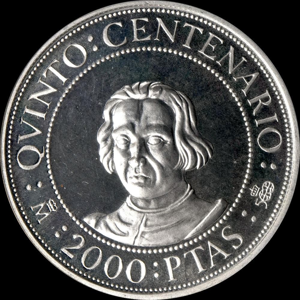 ⭐️【PCGS PR67CAM】1989-M スペイン 2000P銀貨