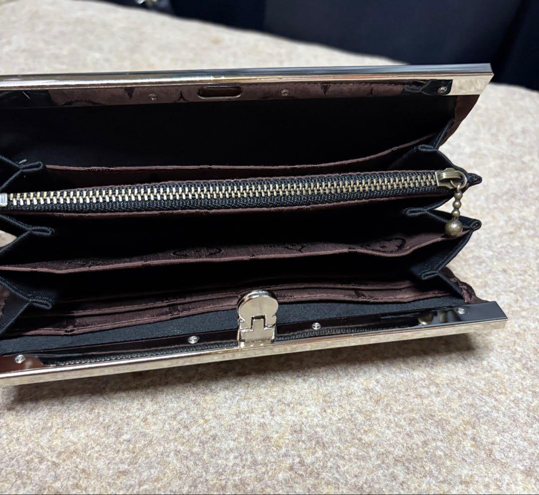 よっち様 ビスコース生地 がま口ショルダーバッグ ブラウン がま口長財布 2点