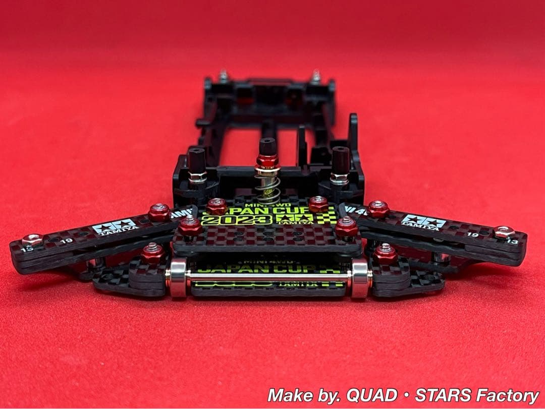 【ミニ四駆・VZ用】1軸リヤアンカー＋リヤスキッドローラー　2023／カーボン