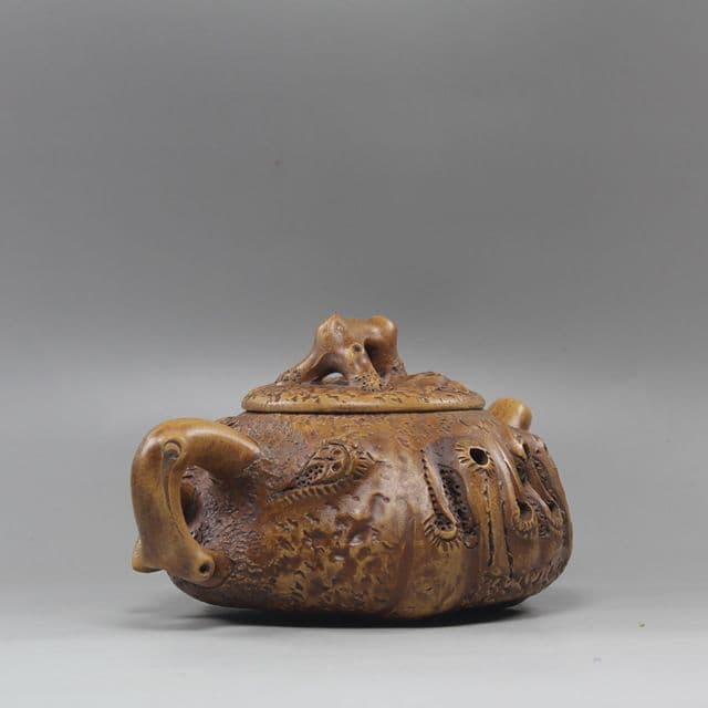 石ひしゃくです壺 紫砂壺・紫泥急須・茶壺・茶道具  宜興紫砂