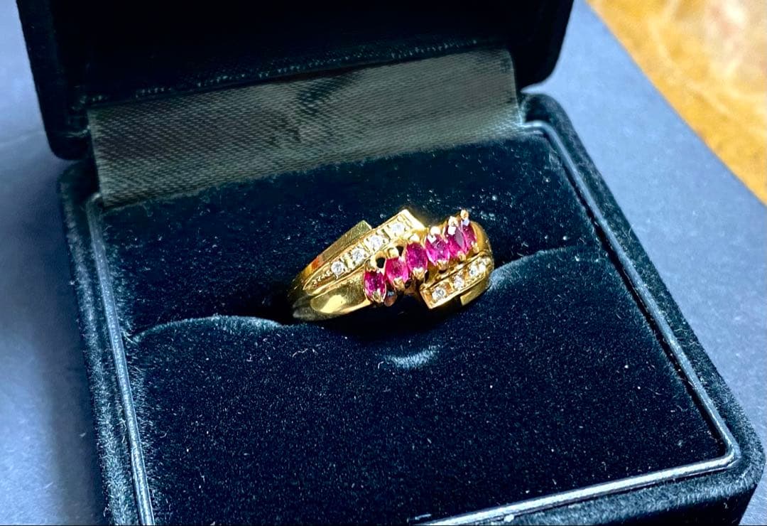 18Kゴールド ルビー ダイヤ　リング