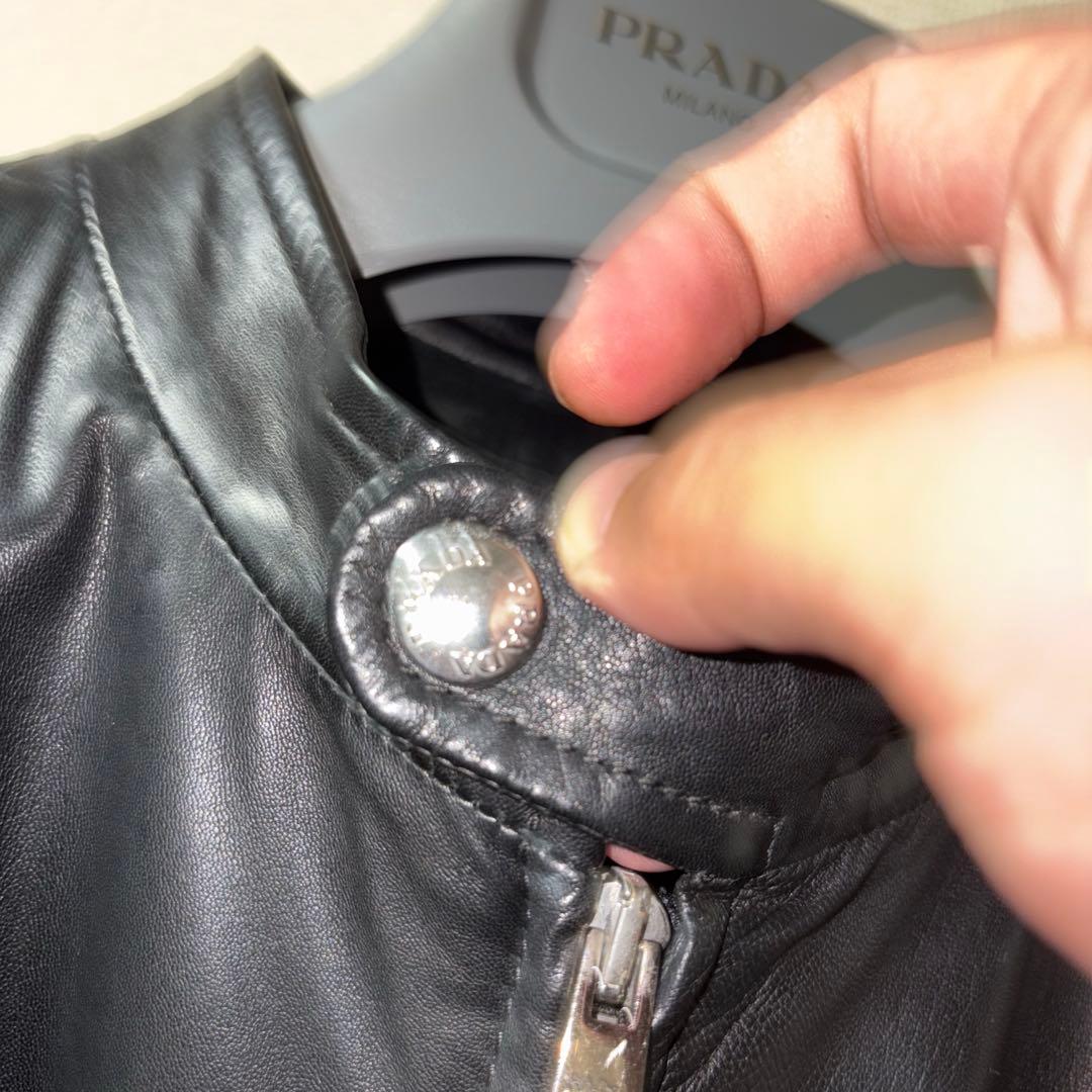 PRADA シングル　レザージャケット　ライダース
