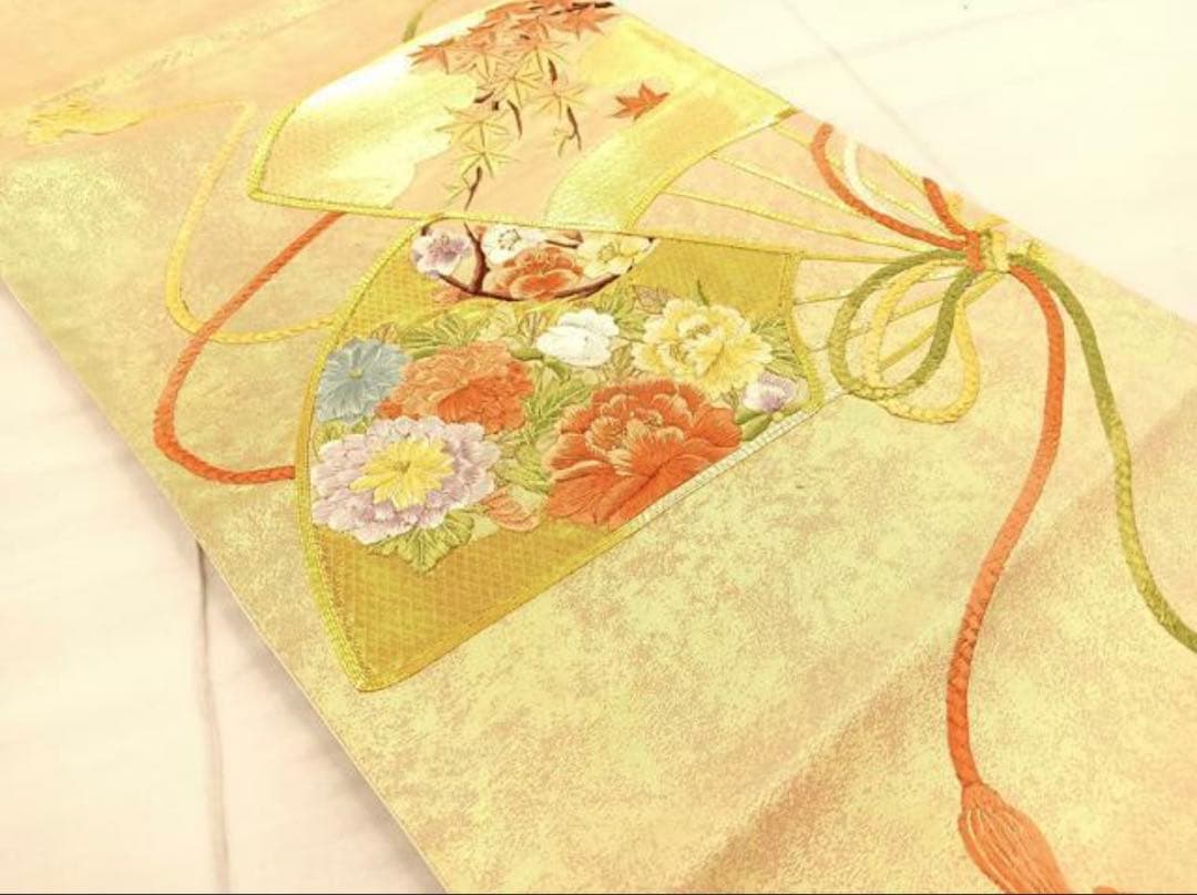 振袖フルセット6点M〜Lサイズ御所車花文　正絹　売り切り終了