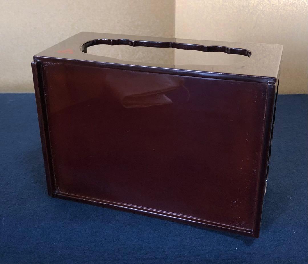 《レ》玄々斎好 溜 香狭間透莨盆 美濃屋 塗師三世 表阿弥 共箱251027う1